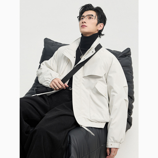 伯爵卓尔25深冬工装立领短款羽绒服外套男士款式时尚保暖羽绒夹克