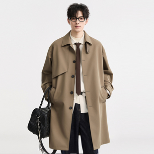 加厚羽绒服风衣伯爵卓尔2025冬季马肯翻领设计中长款高级感男外套