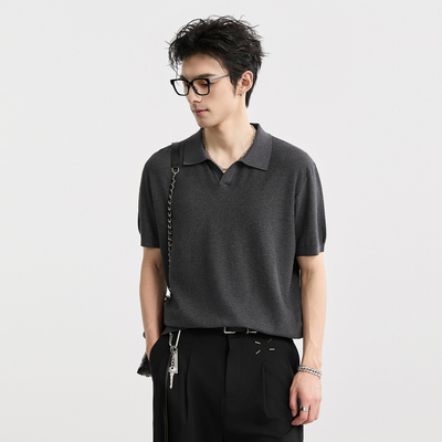 [桑蚕丝亚麻]伯爵卓尔男装2025夏季新品华夫格POLO衫短袖休闲体恤
