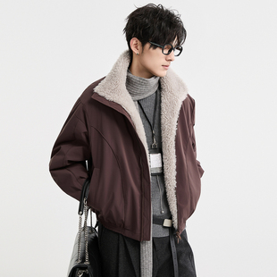 {美式复古风}伯爵卓尔25冬季座山雕毛绒领羽绒服短款男士保暖外套