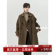 休闲宽松外套 新款 23冬季 韩版 高级感山羊绒羊毛混纺呢大衣男中长款