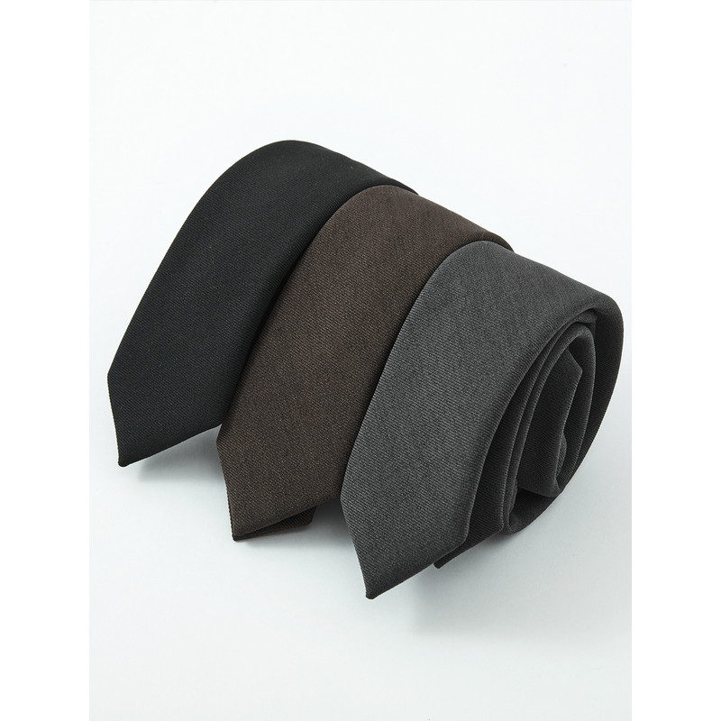 BJZE男装2024秋冬季新款高级感男士穿搭领带纯色定织斜纹上衣配饰