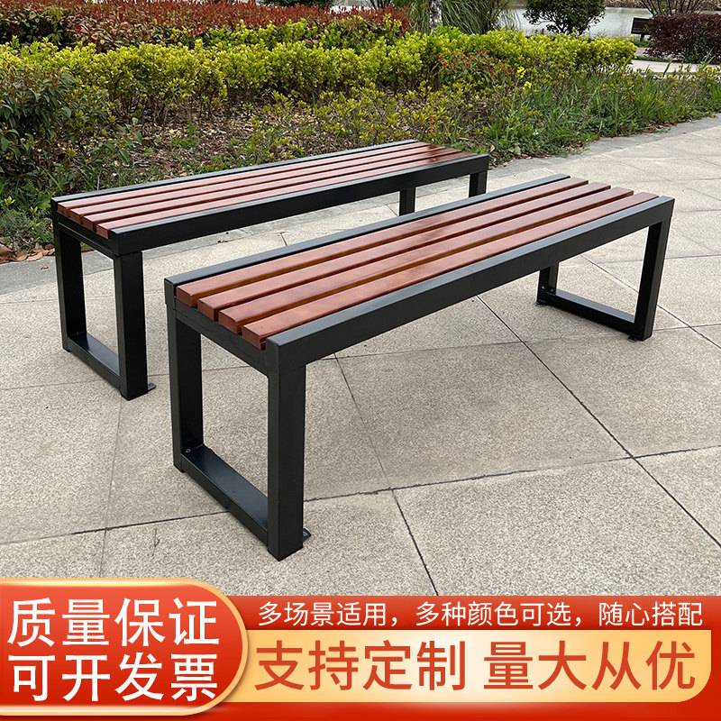 公园椅户外长椅防腐木室外庭院长条凳排椅健身房商场休息实木长椅