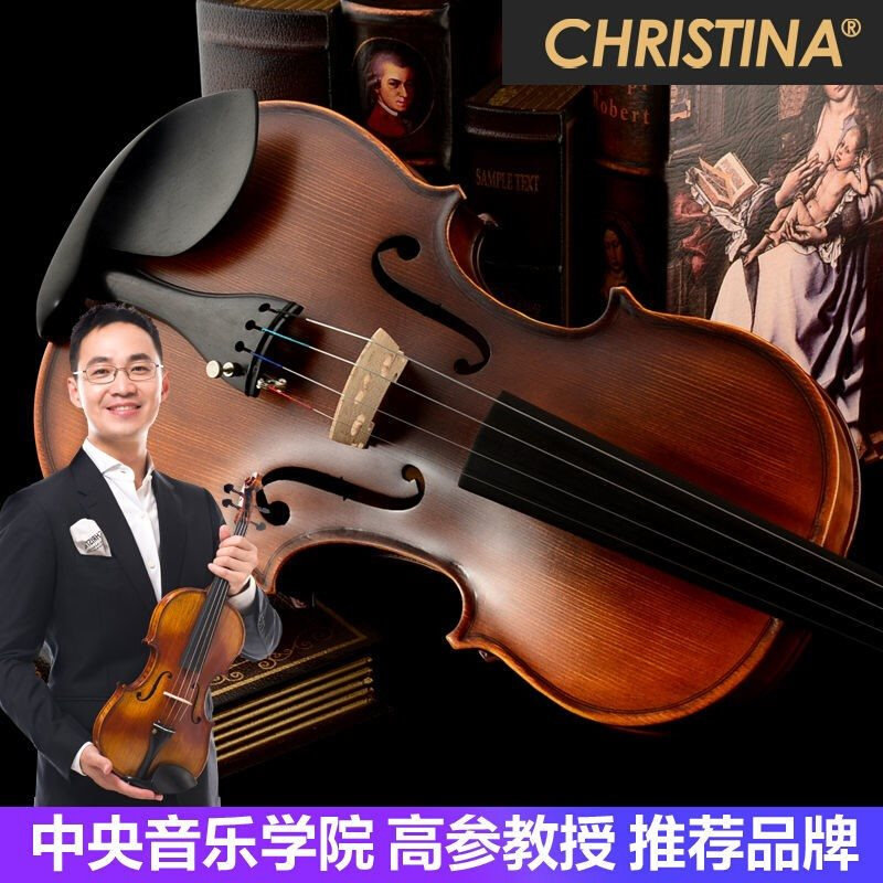 克莉丝蒂娜Christina小提琴儿童初学者手工演奏级乐器v04新款