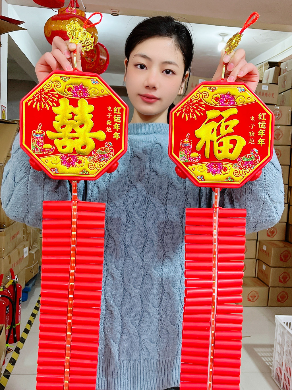 大地红仿真遥控电子鞭炮发声逼真