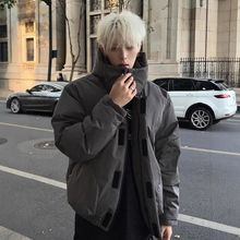 美式短款羽绒棉服男款冬季可拆卸连帽外套cleanfit解构设计感棉袄