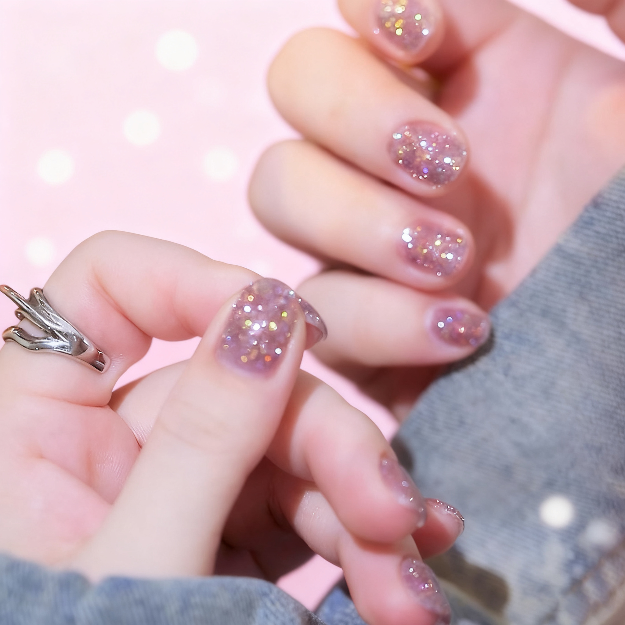 2025年新款三合一懒人碎钻胶夏季显白爆闪碎钻甲油胶无需底胶封层