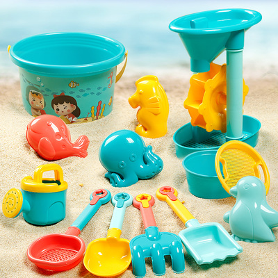 儿童沙滩玩具玩沙子铲子和桶套装海边挖沙工具宝宝戏水沙漏玩具车