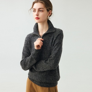 超柔软 来 7811 要求高端 小山羊绒小禾花纱半拉链