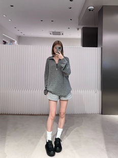 特价 宽松半拉链扭花套头衫 少量库存 慵懒高级感 清 满满