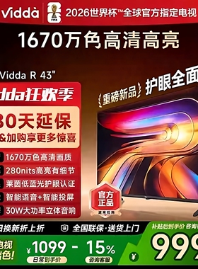 海信Vidda R43 家用护眼款  43寸液晶网络投屏手机遥控电视43VR1Q