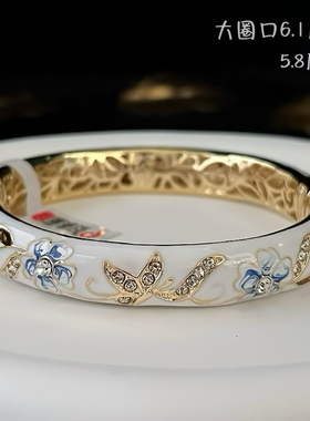 北京景泰蓝手镯女合金掐丝珐琅彩女细大圈宫廷复古镀金饰品送闺蜜
