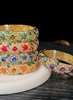 北京特色景泰蓝手镯合金开口镯子时尚首饰故宫旅游品送女朋友礼物