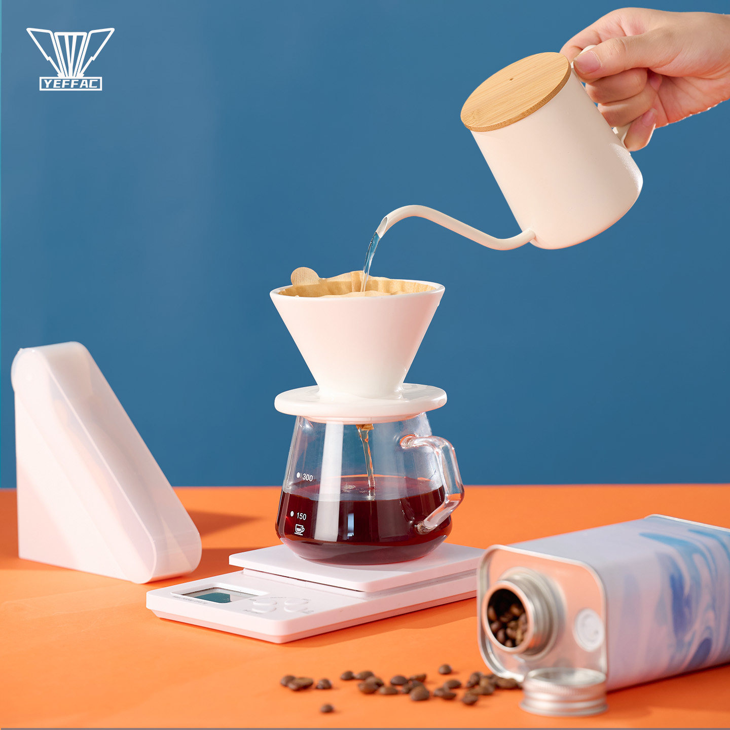 手冲咖啡壶套装 手摇研磨机滤杯手冲壶全套家用滴滤咖啡器具礼盒