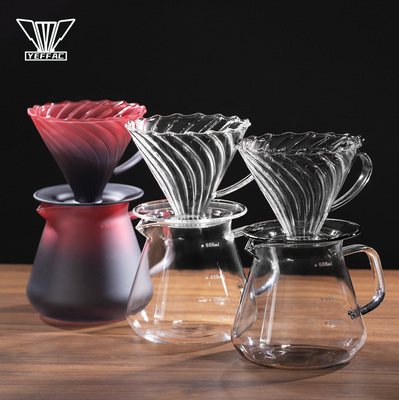 玻璃刻度耐热咖啡滤壶套装