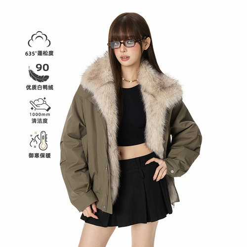 GOLFCROSS可脱卸毛领薄款羽绒服