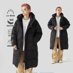 GOLFCROSS冬季防风运动户外长款连帽羽绒服男女同款抗寒保暖外套