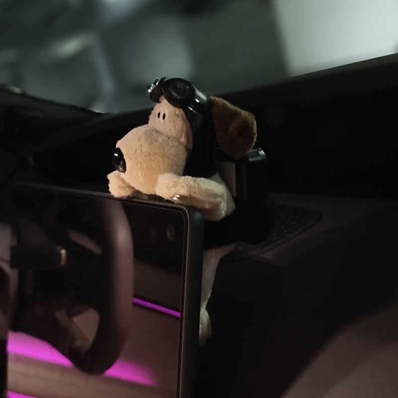 ETC玩偶咖啡西高地车载中控台装饰屏幕趴趴摆件飞行狗饰品玩偶