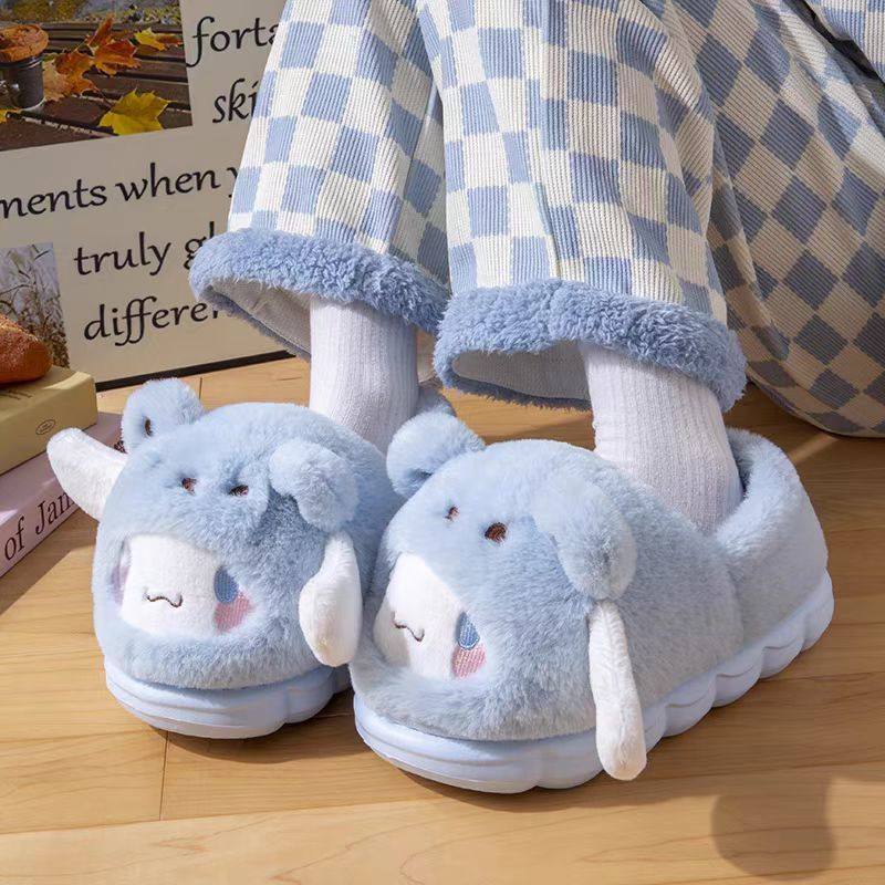 卡通玉桂狗棉拖鞋女冬季保暖加绒厚底毛毛绒防滑居家包跟棉鞋女,居家布艺,居家棉拖/棉鞋,淘宝优惠券,粉丝福利购,淘宝优惠卷