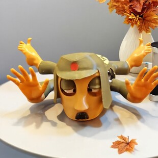桌面卡通创意摆件装饰举起手来杯垫杯托隔热垫垃圾桶收纳盒3D打印