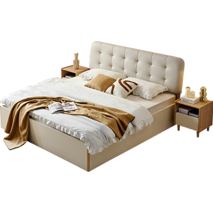 林氏北欧奶油风科技布床卧室小户型现代简约小户型CB3A政府补贴