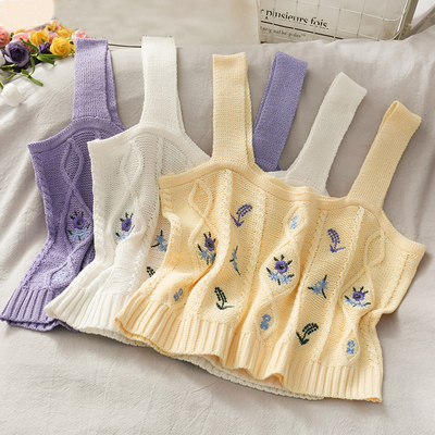 针织打底短款吊带小背心