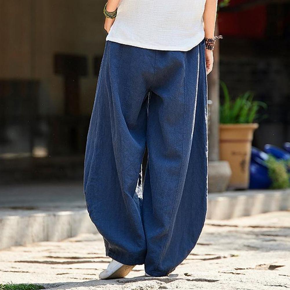 时尚纯色宽松休闲灯笼裤