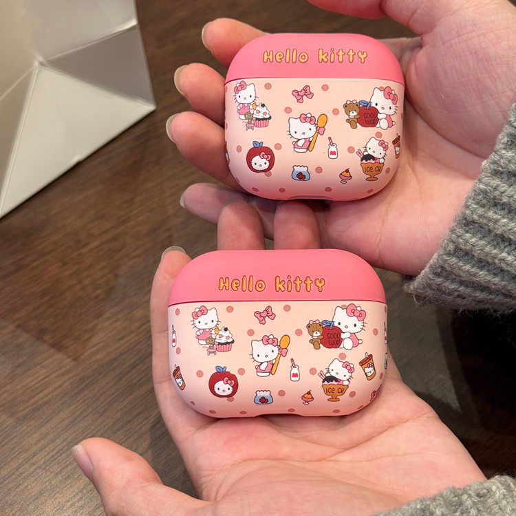 适用苹果耳机保护套air4壳airpods4蓝牙hellokittyHello可爱pro二代airports4降噪版airpod盒3四airpodspro2
