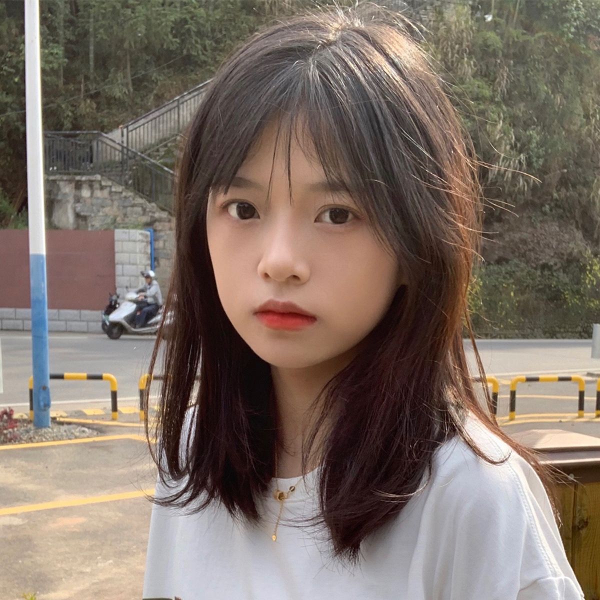 网红同款假发女中长发黑色漫画空气刘海自然蓬松齐肩锁骨发全头套