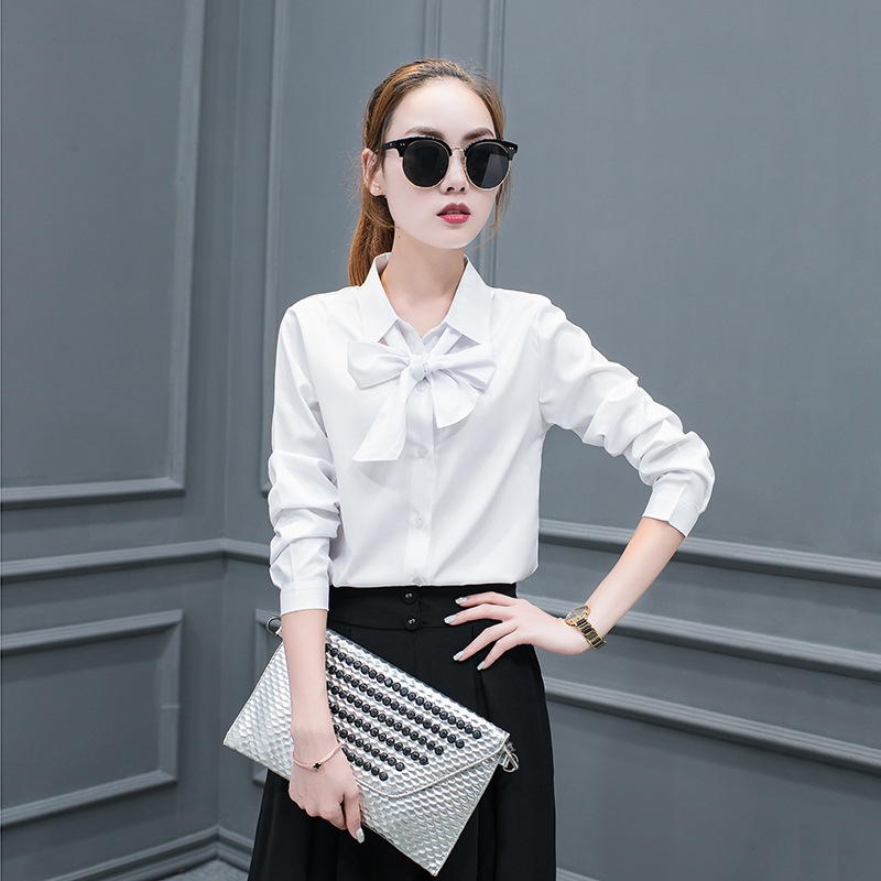 2023春季新款职业装工作服白衬衫女长袖打底衫韩版修身大码女装OL