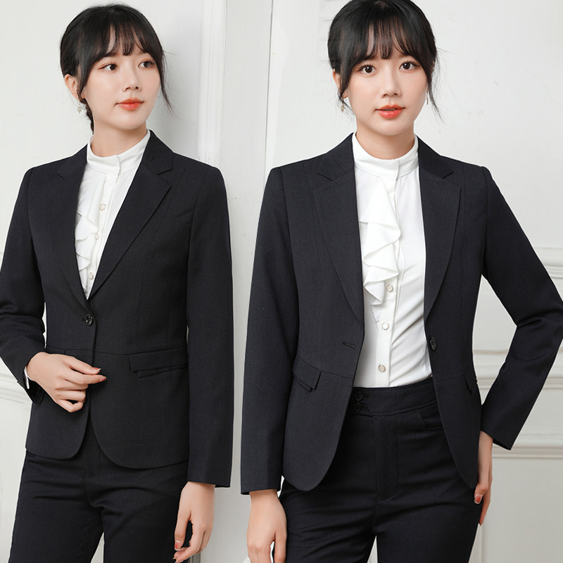 新款平安银行女春秋季西装工作服外套职业女装大码套装修身西服