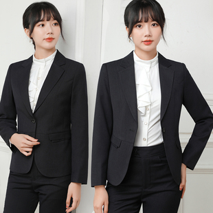 新款平安银行女春秋季西装工作服外套职业女装大码套装修身西服