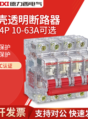 德力西空气开关断路器2P3P4P单相三相25A32A40A安小型透明DZ47TR
