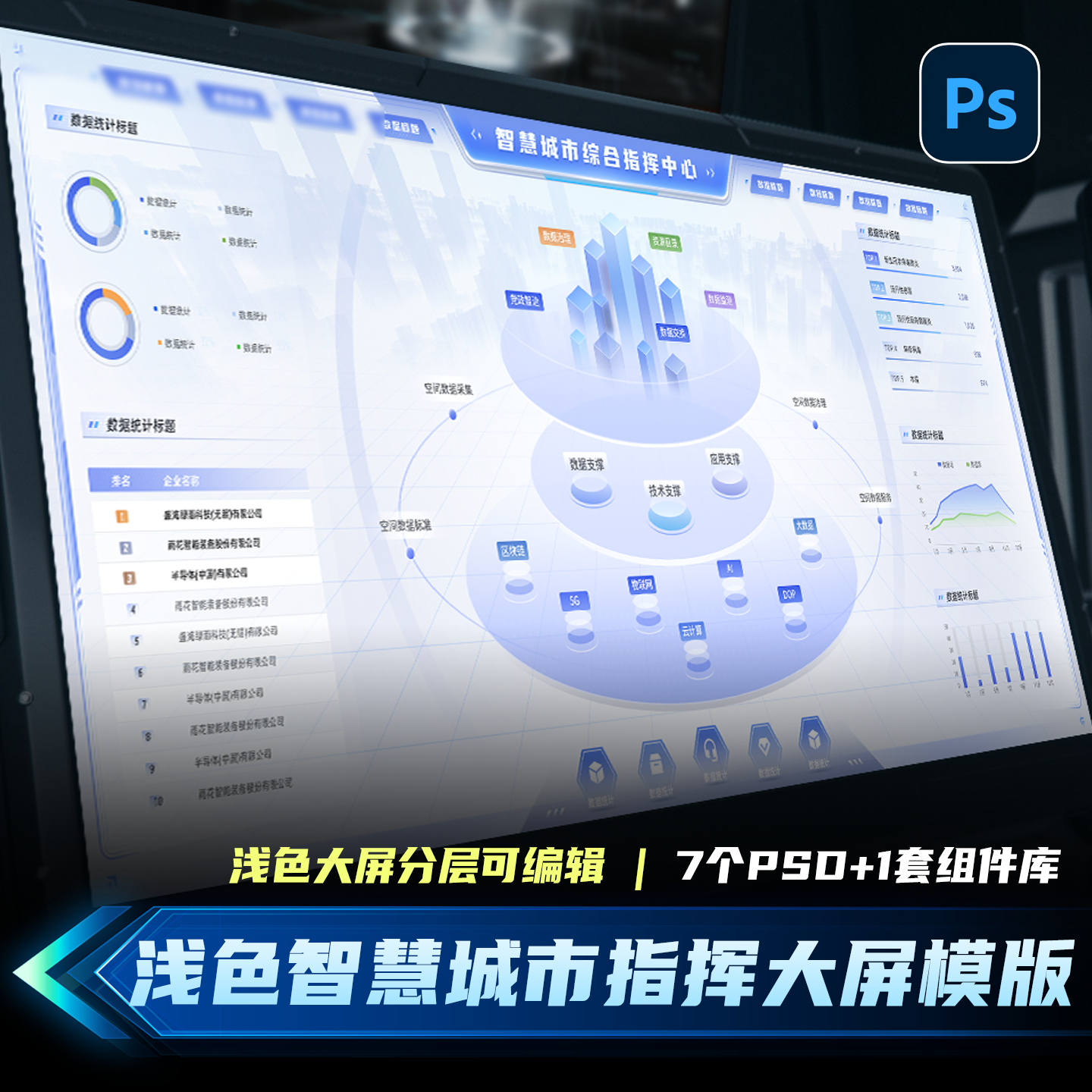 组件库可视化UI设计7页浅色