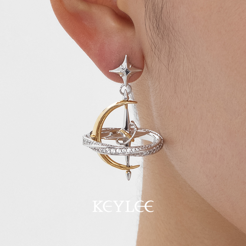 KEYLEE轴承旋转5A级氧化锆耳环