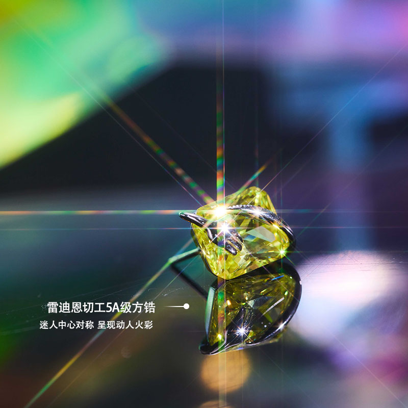 KEYLEE青柠冻冻耳钉项链套组轻奢s925银女款时尚简约送礼小众设计