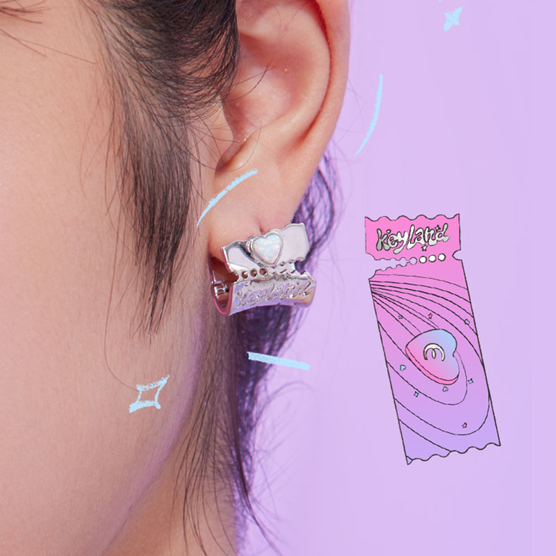 KEYLEE爱心欧泊小众设计耳环