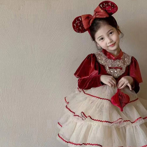 卡麦郎女连衣裙洋气冬季加绒加厚