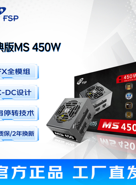 全汉（FSP）MS450额定600W静音电源电竞游戏组装500W全模电源