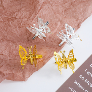 发饰刘海灵动夏季蝴蝶扑棱发夹蛾子弹簧发卡会动侧边儿童头饰夹子