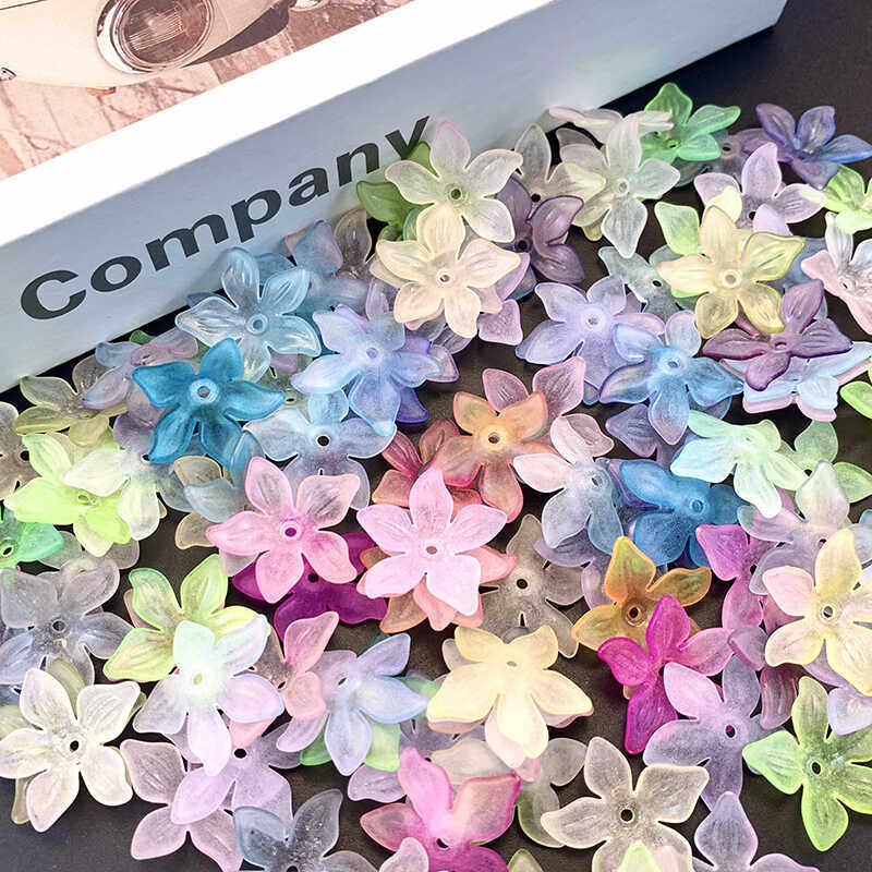 diy手工26mm磨砂花朵亚克力