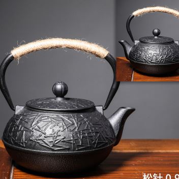 新中式古典艺术茶壶茶室茶庄摆件软装饰品创意家居复古铁壶09L-封面