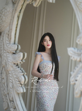 Redmole【浅香薰花】乔其纱+纯棉里衬｜原创手绘印花｜连衣长裙