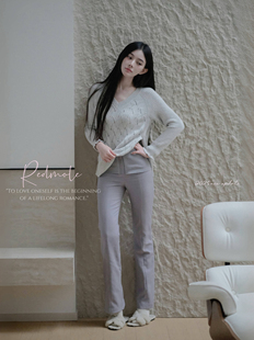 Redmole【织雅】羊毛针织拼接进口tr料｜修长好版型直筒显腿长裤