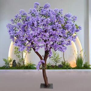 仿真蓝花楹树大型假樱花树紫色落地室内外婚庆道具装饰假桃花造景