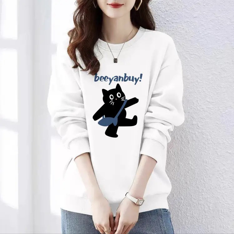 毛圈棉圆领卫衣女秋冬季2025新款爆款正肩宽松显瘦时尚百搭上衣