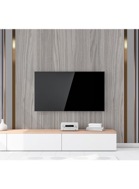 8d电视背景墙壁纸2022新款客厅沙发轻奢格栅线条木纹影视墙布壁u.