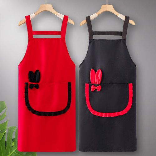 纯棉家用厨房围裙时尚工作服女
