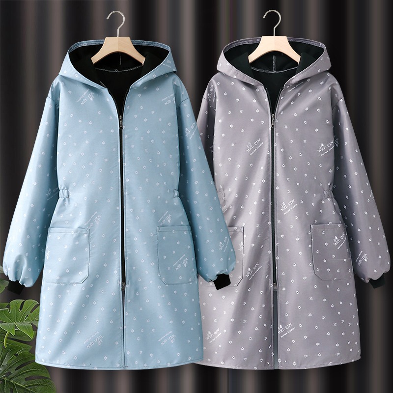 长袖加绒加厚冬季新款罩衣