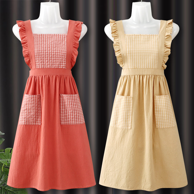 纯棉美甲店公主风围裙